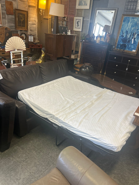 Dark Brown Leather Sleeper Sofa 166767