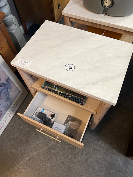 Ashley Faux Marble Top Nightstand - Set of 2 w/ wireless charging 161448.