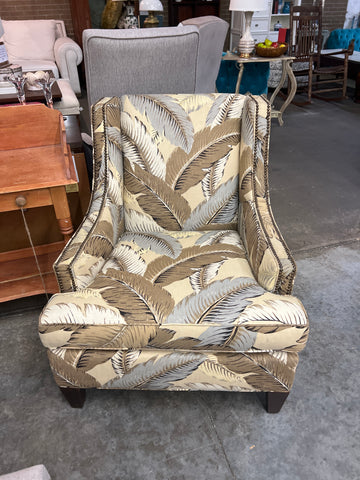 Tan Leaf Print Chair 156955.