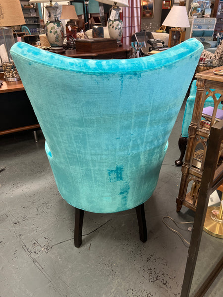 Hickory Chair Co Queen Ann Blue Chair 152790. (2 available)