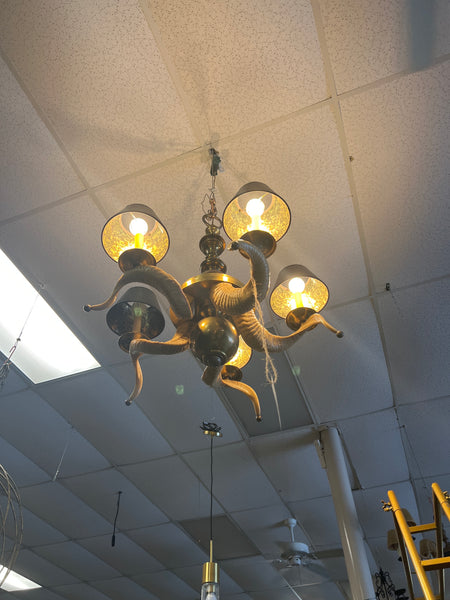 Brass Rams Horn Chandelier 164576.