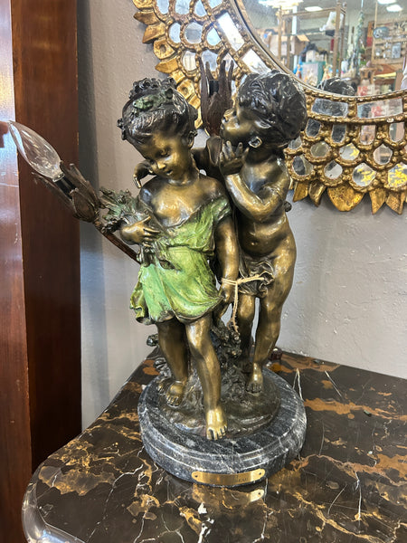 August Moreau “Secret” Bronze Sculpture Lamp 178002.