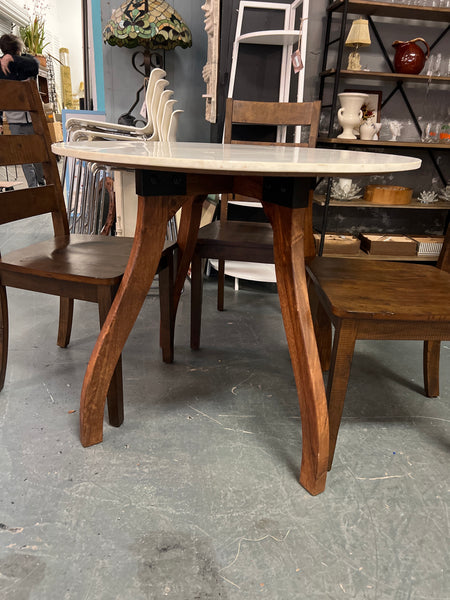 Marble Top Round Table + 4 Chairs 156274.