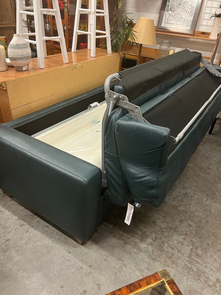 Blue Natuzzi Leather Sleeper 168356.