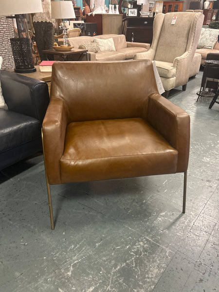 Modern Brown Leather Arm Chair 165971.