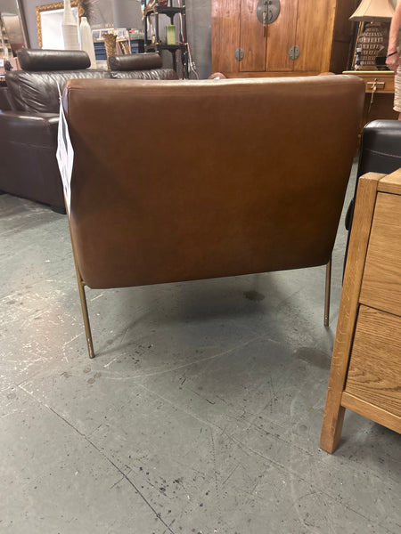 Modern Brown Leather Arm Chair 165971.