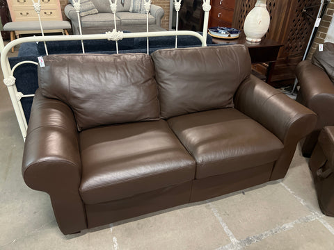 Brown Leather Loveseat 169844.