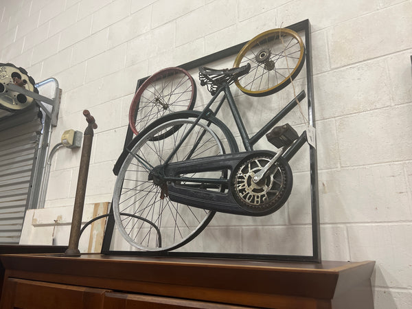 Antique Bike Wall Sculpture w/ bike pump 173263.