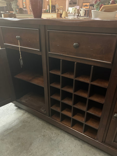 Dark Wood Wine Bar/Console 166584.