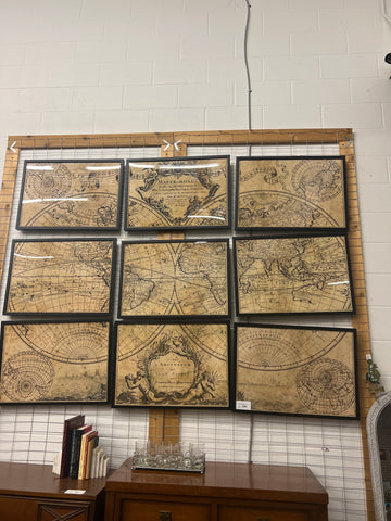 Restoration Hardware 9 Piece Vintage World Map 159036.