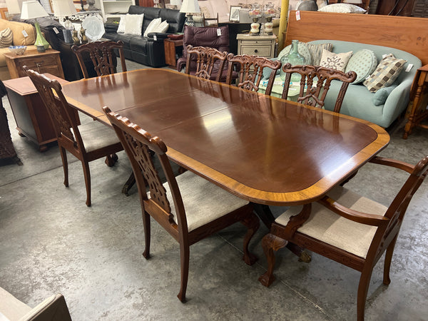 Chippendale Style Double Pedestal Dining Room Table  154214.