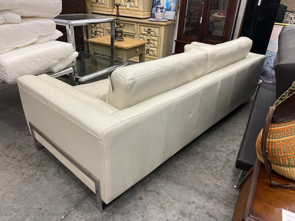 White Leather Modern Sofa 154639.