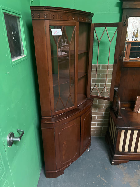 Antique Corner Glass Door Cabinet *crack in glass* 164568.