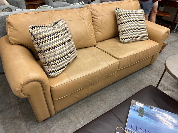 Thomasville Tan Leather Sofa 152791.