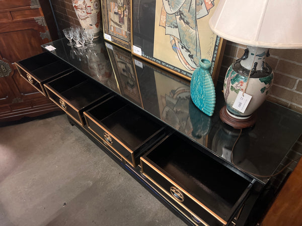 Black Laquer Asian Dresser - Gold Detail 157160.