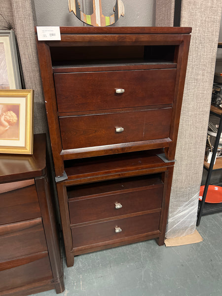 Dark Wood Nightstands Set 2 152653.