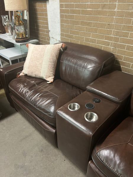 Theater Seating w/ 3 Electric Recliners & Cupholders + USB Ports 166442.