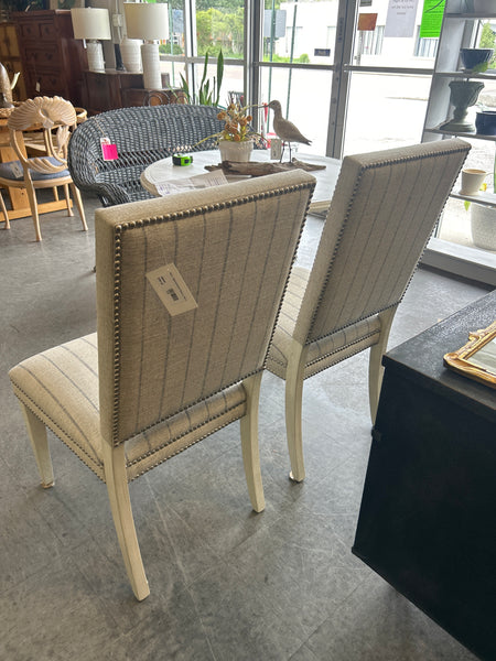 Pair Upholstered Chairs Stripe 166320.