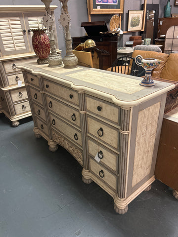 White Grey Distressed Dresser 167376.