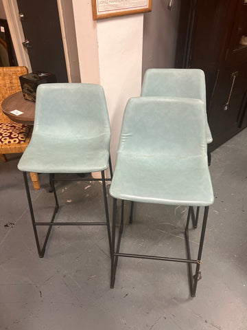 3 barstools Teal 160595.