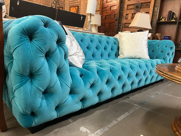 Teal Velvet Chesterfield Sofa 153522. (2 available*)