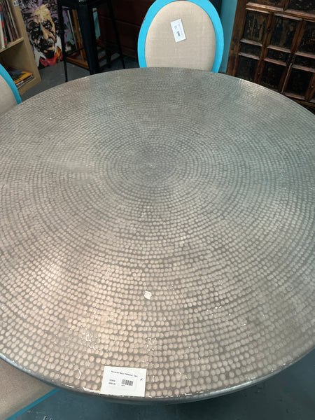 Hammered Metal Pedestal Table 152030.