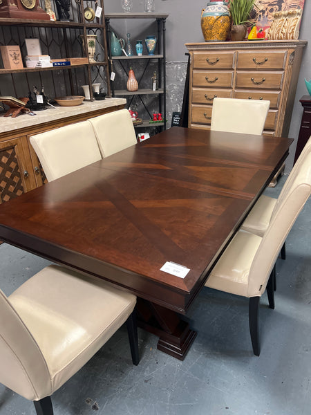 Espresso Farm Table w/ Leaf 154563.