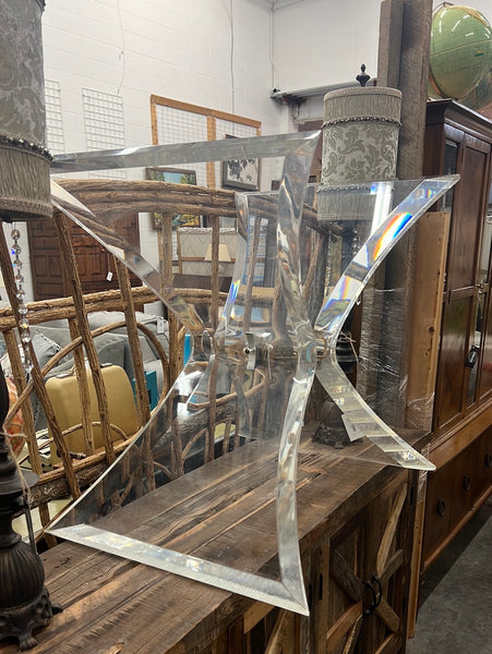 Acrylic/Lucite X Table Base w/ glass top 142306.