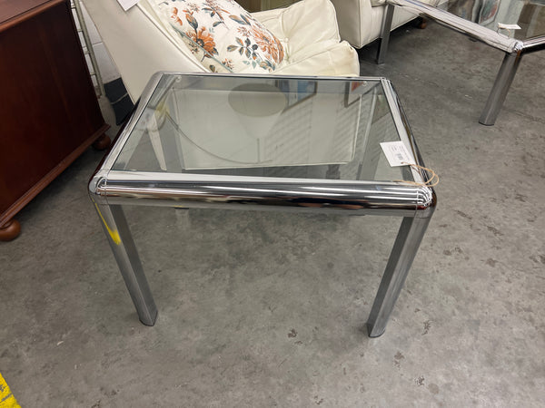 Chrome Base Glass Top Side Table 153006.