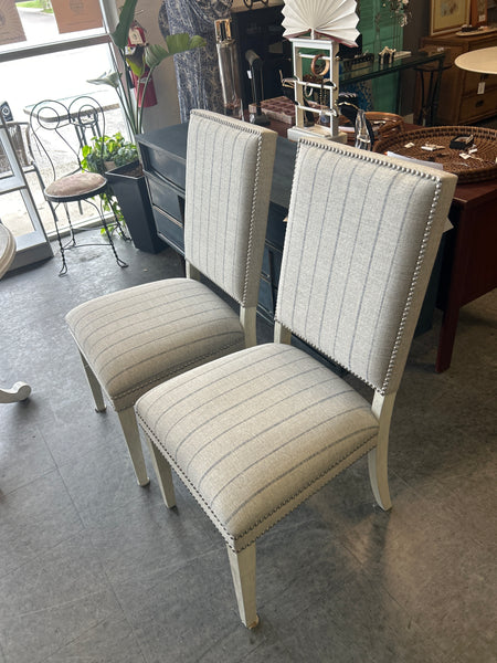 Pair Upholstered Chairs Stripe 166320.