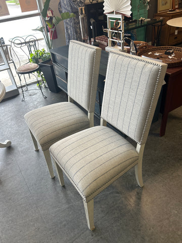 Pair Upholstered Chairs Stripe 166320.