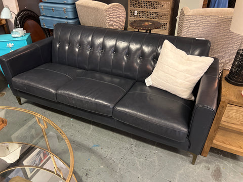 Blue Leather Sofa 165695.