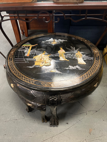 Japanese black lacquer table 2 pieces 151228.