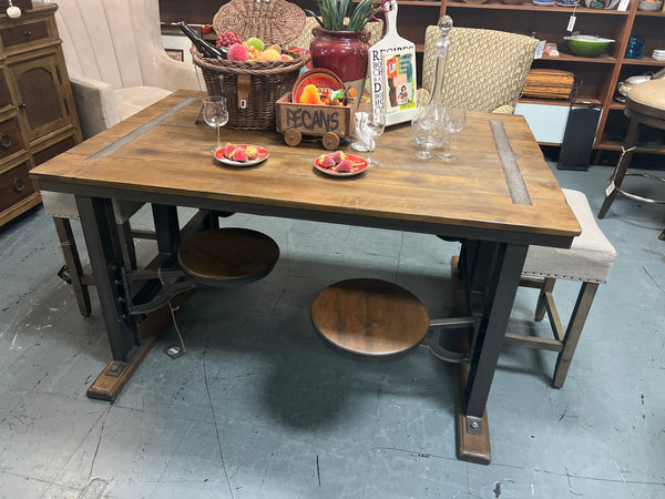 Industrial Metal Wood Table 156609.