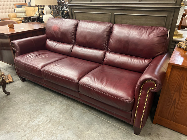 Burgundy Leather Sofa 154452.