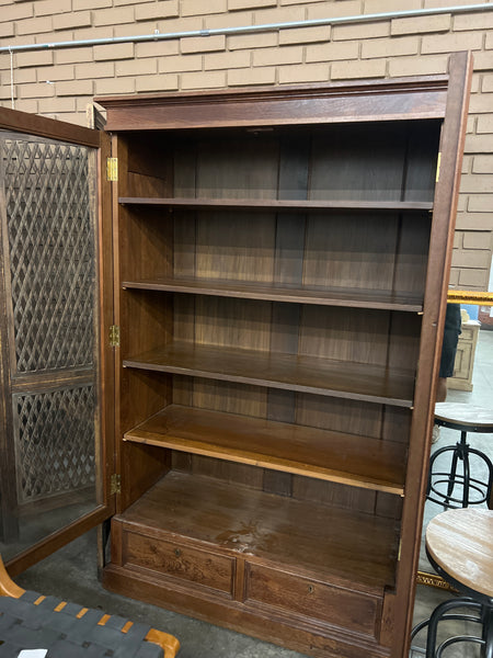 Antique Glass Door Cabinet - 2 Drawers 165980.