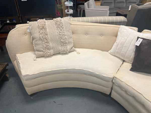 MCM White 2 pc Curved Sofa 173561.