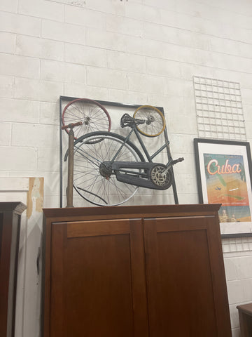 Antique Bike Wall Sculpture w/ bike pump 173263.