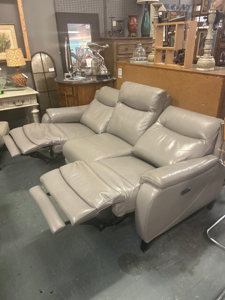 Grey Leather Reclining Sofa 165506.