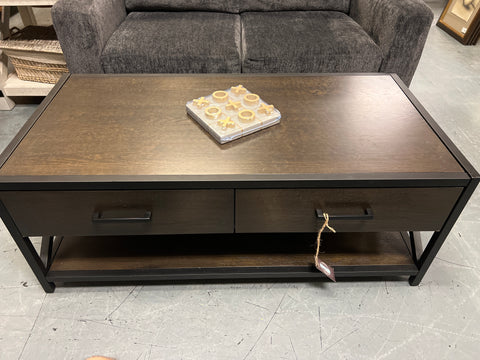 Dark Brown Coffe Table - 2 Drawer 153687.