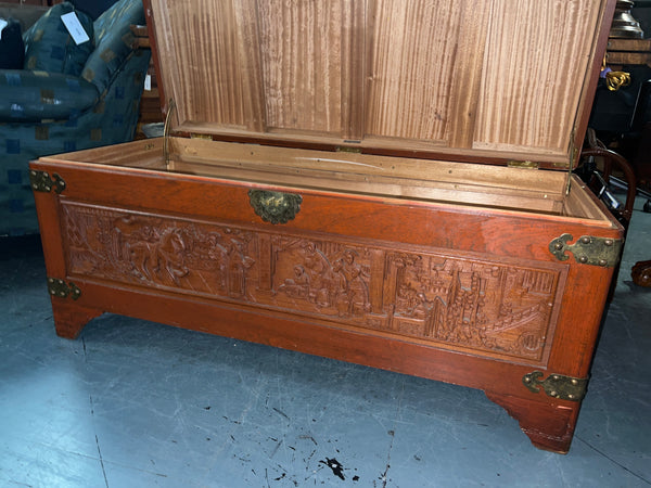 Asian Carved Wood Trunk 165192.