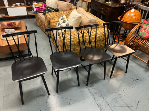 Set 4 Black Steel Chairs 161565.