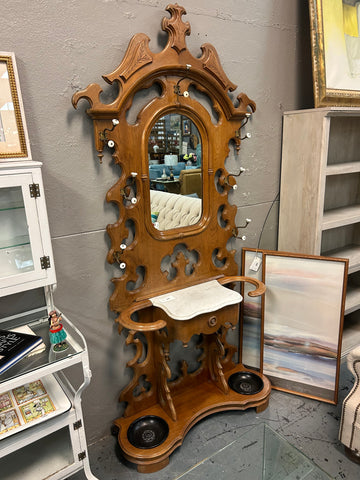 Antique Marble Top Hall Tree 172407.