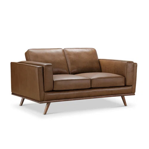 Genuine Leather Loveseat - Barberena 67" - Camel Brown 155849.