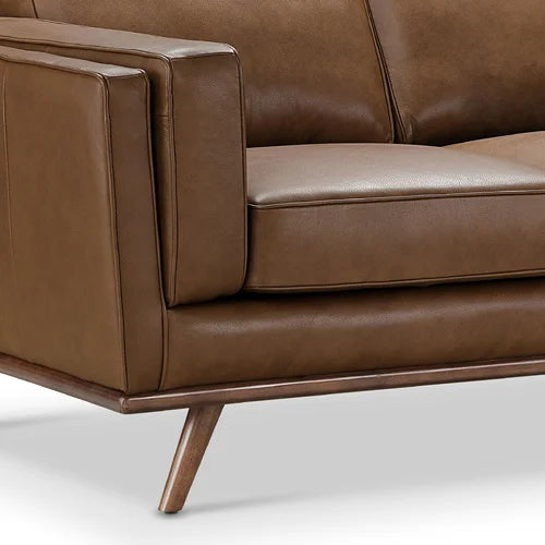 Genuine Leather Loveseat - Barberena 67" - Camel Brown 155849.