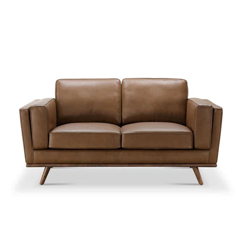 Genuine Leather Loveseat - Barberena 67" - Camel Brown 155849.