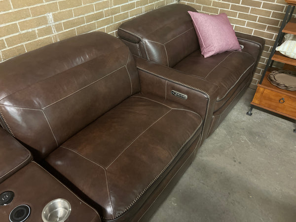 Theater Seating w/ 3 Electric Recliners & Cupholders + USB Ports 166442.
