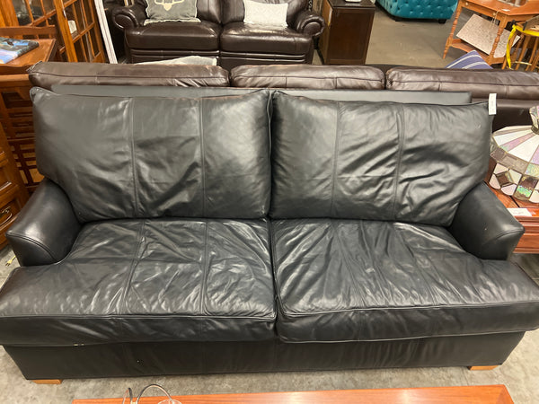 Black Leather Modern Sofa 158233.