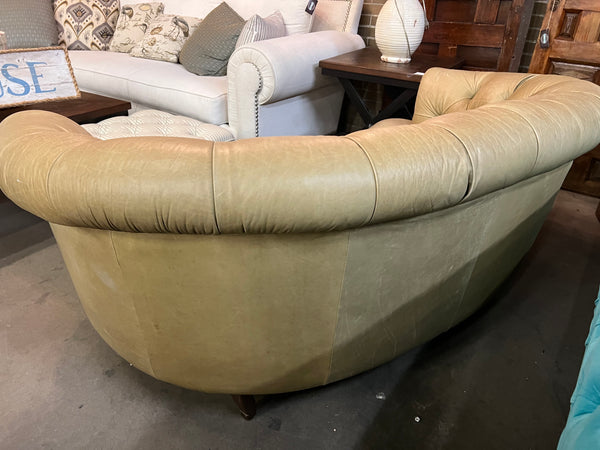 Tufted Canel Leather Loveseat 153752.