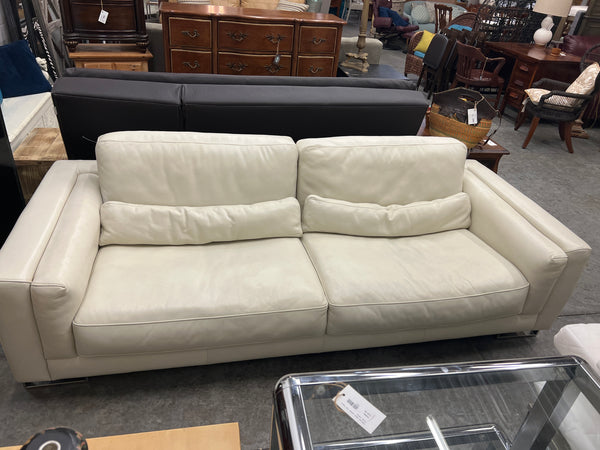 White Leather Modern Sofa 154639.